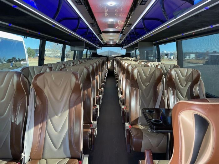 Charter coach interior – Pueblo party bus rental