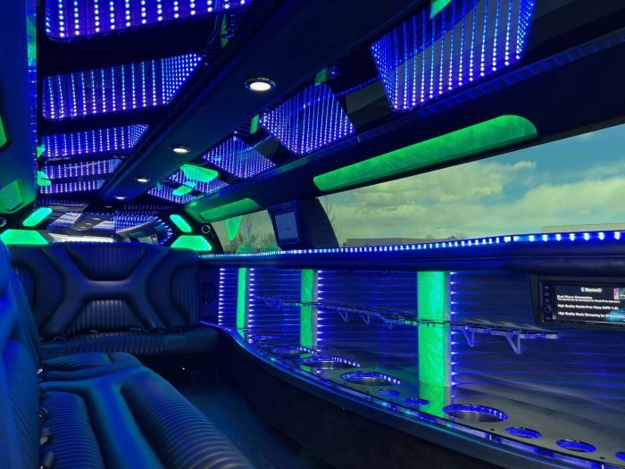 Stretch limo with LED bar – Pueblo party bus rental